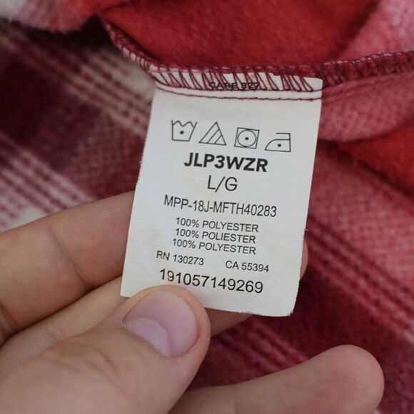 Lee Riders Red Plaid Large Flannel Collared Button Front Shirt - Picture 9 of 9